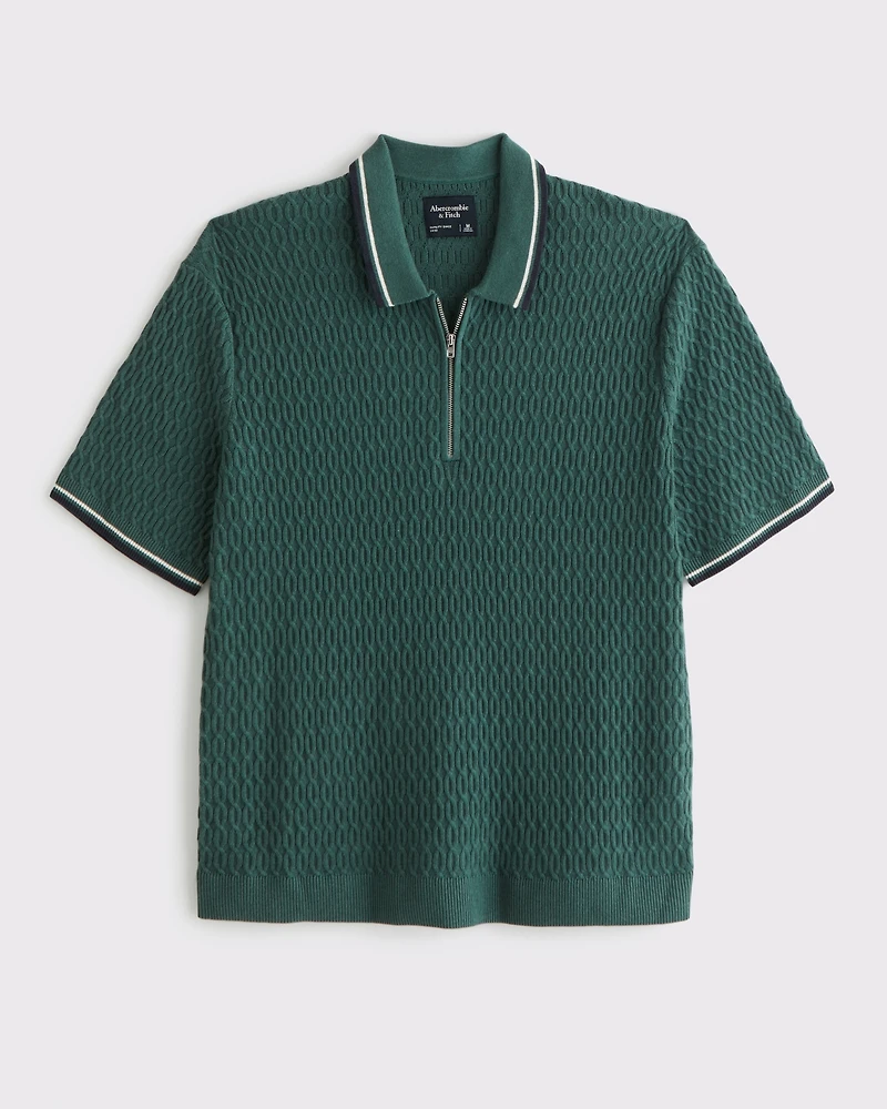 Tipped Zip Sweater Polo