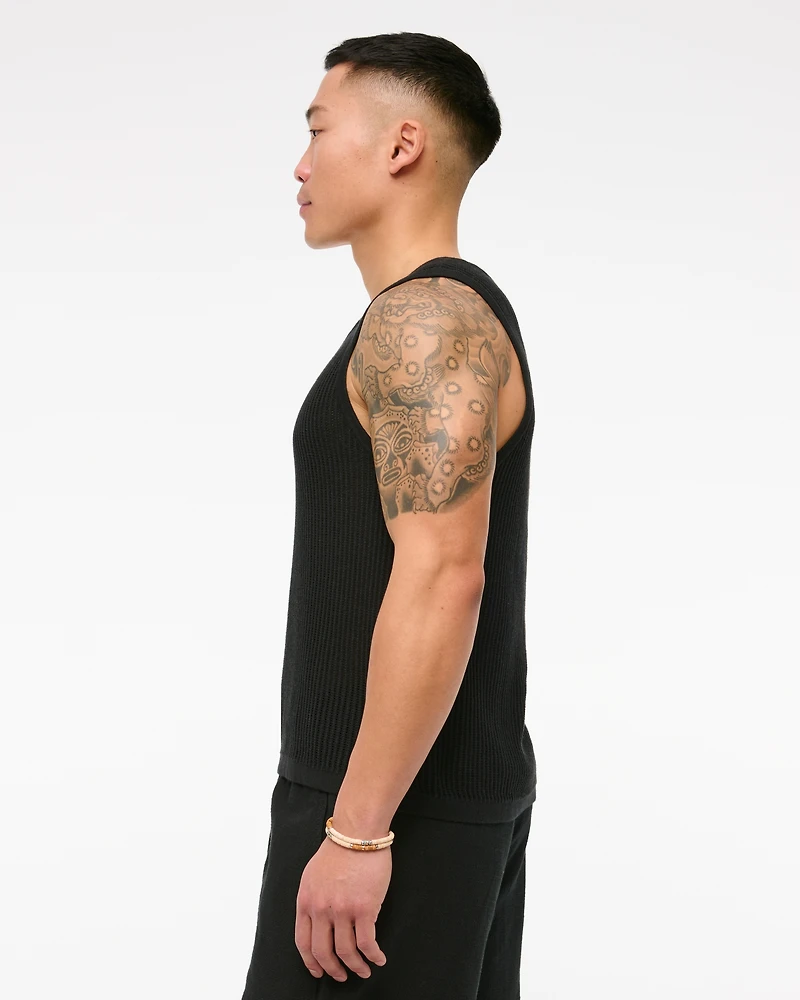 Cropped Classic Stitch Sweater Tank