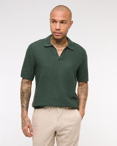 Classic Stitch Johnny Collar Sweater Polo
