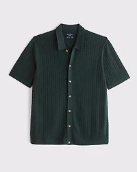 Cable Button-Through Sweater Polo