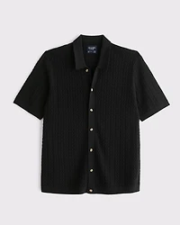 Cable Button-Through Sweater Polo