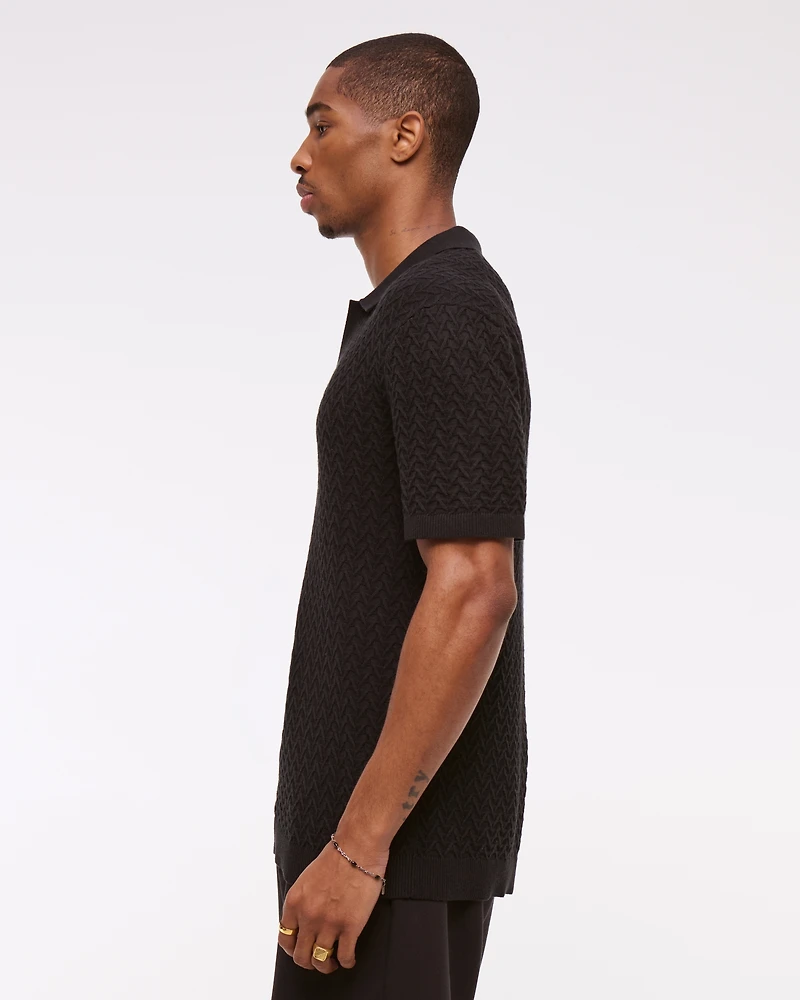 Pima Cotton Johnny Collar Sweater Polo