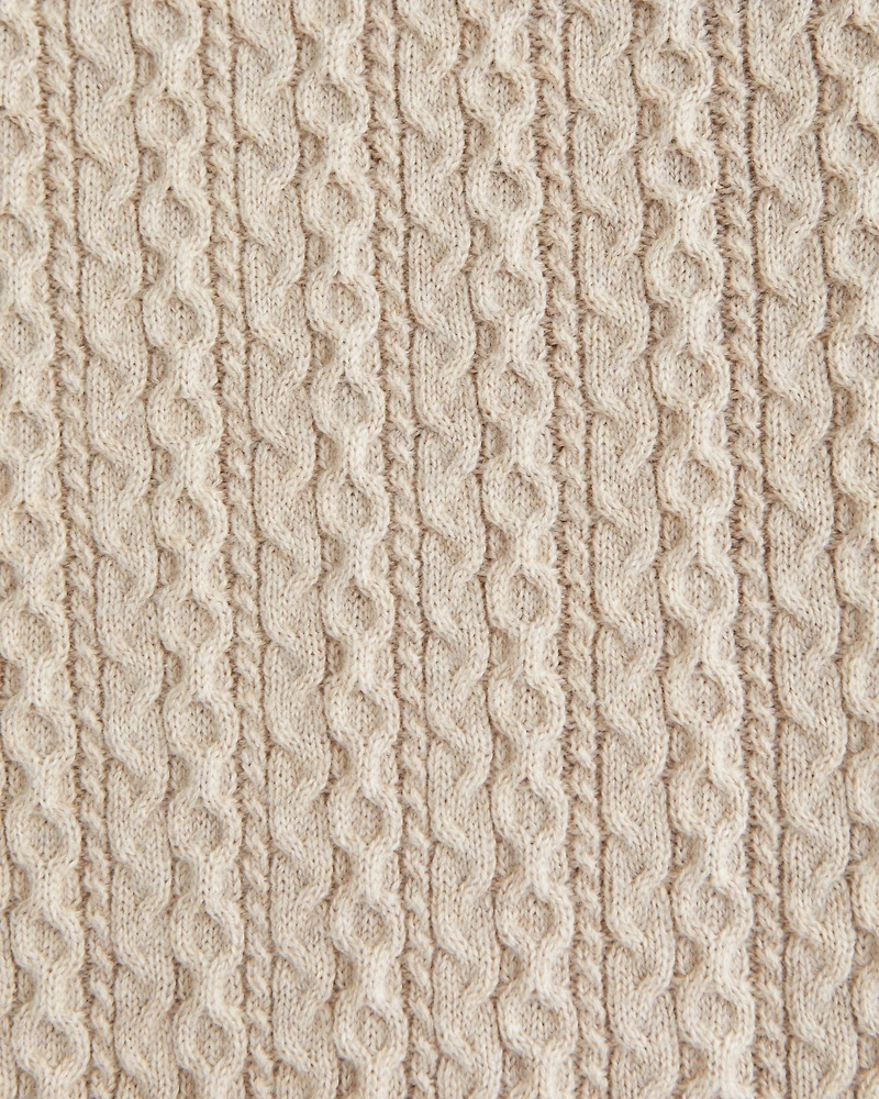 Cable Button-Through Sweater Polo