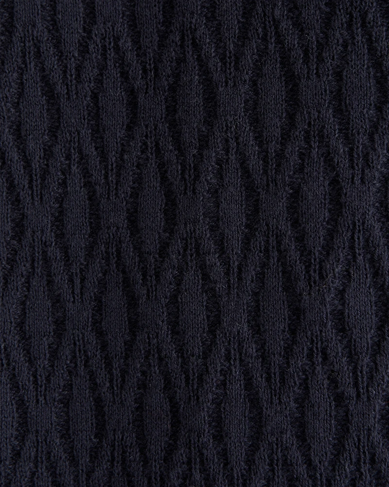 Jacquard Pattern Button-Through Sweater Polo