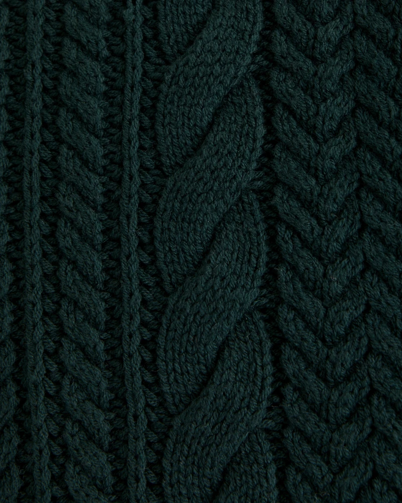 Oversized Cable V-Neck Sweater