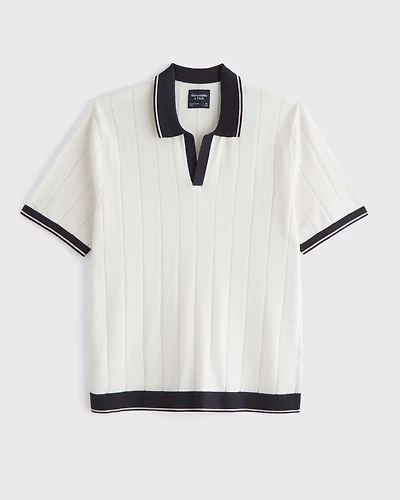Preppy Tennis Johnny Collar Sweater Polo