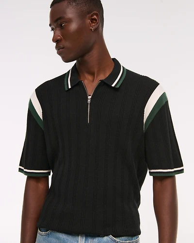Preppy Zip Sweater Polo