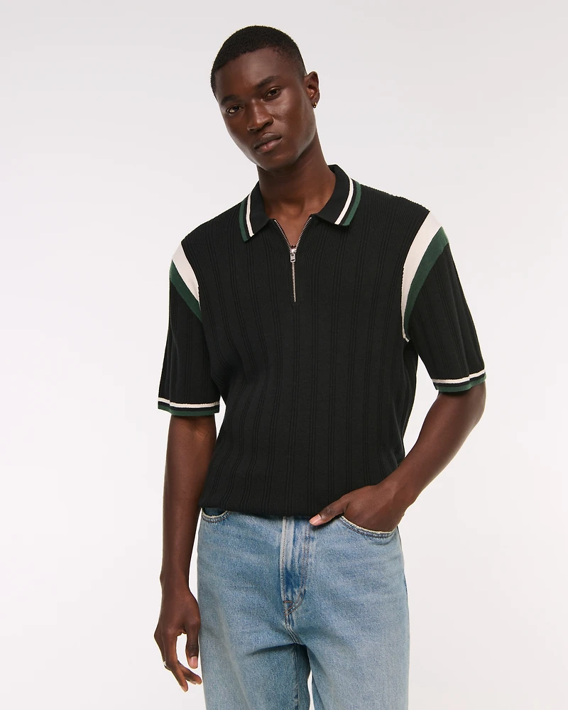 Preppy Zip Sweater Polo