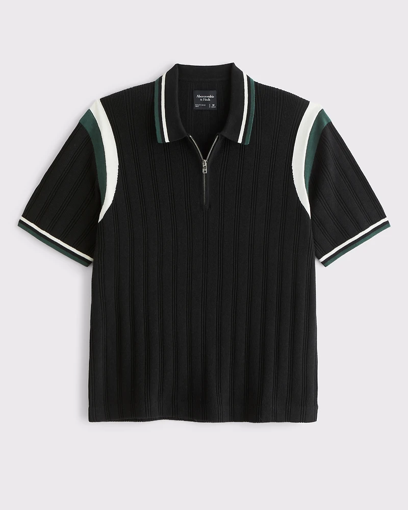 Preppy Zip Sweater Polo