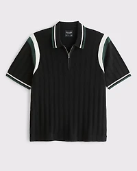 Preppy Zip Sweater Polo