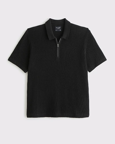 Plisse Zip Sweater Polo