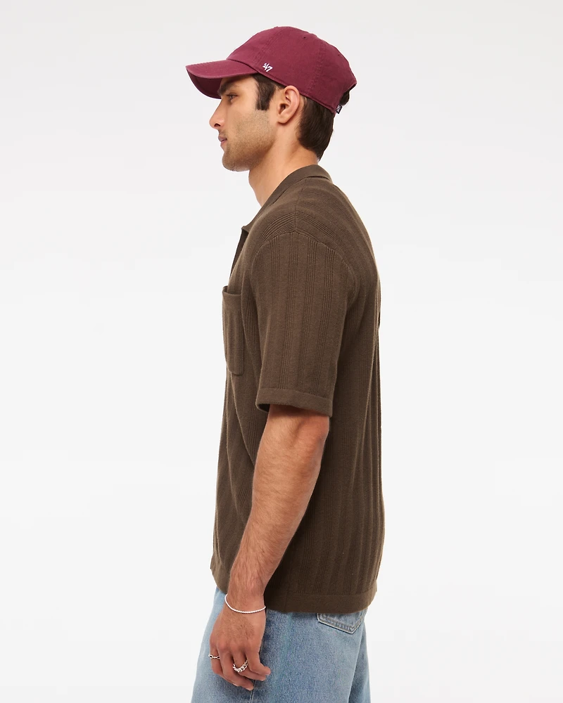 Full-Zip Sweater Polo