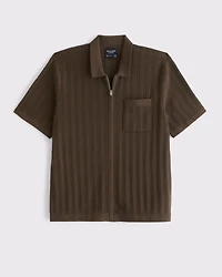 Full-Zip Sweater Polo