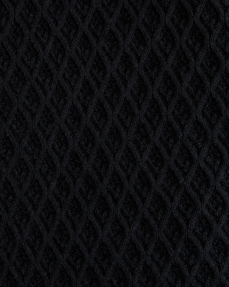 Diamond Stitch Button-Through Sweater Polo
