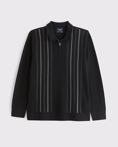 Long-Sleeve Zip Sweater Polo
