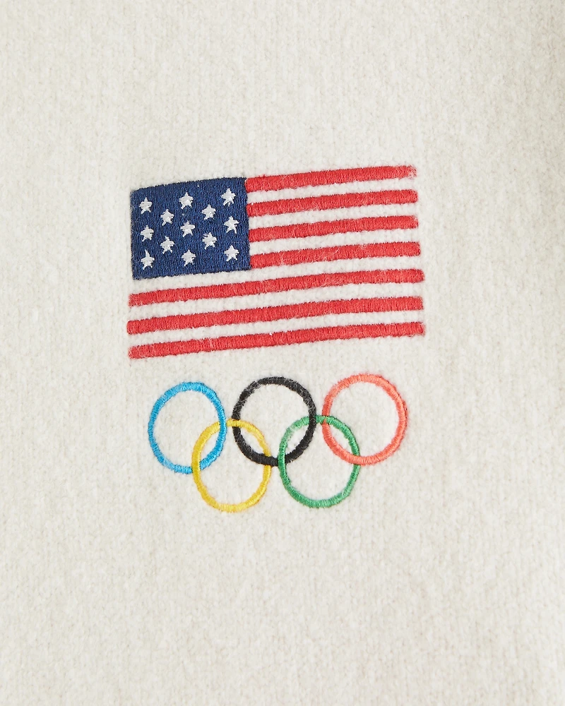 Oversized Olympics Graphic Crew Sweater