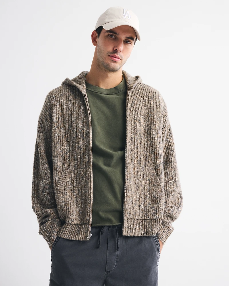 Full-Zip Hooded Sweater