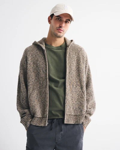 Full-Zip Hooded Sweater