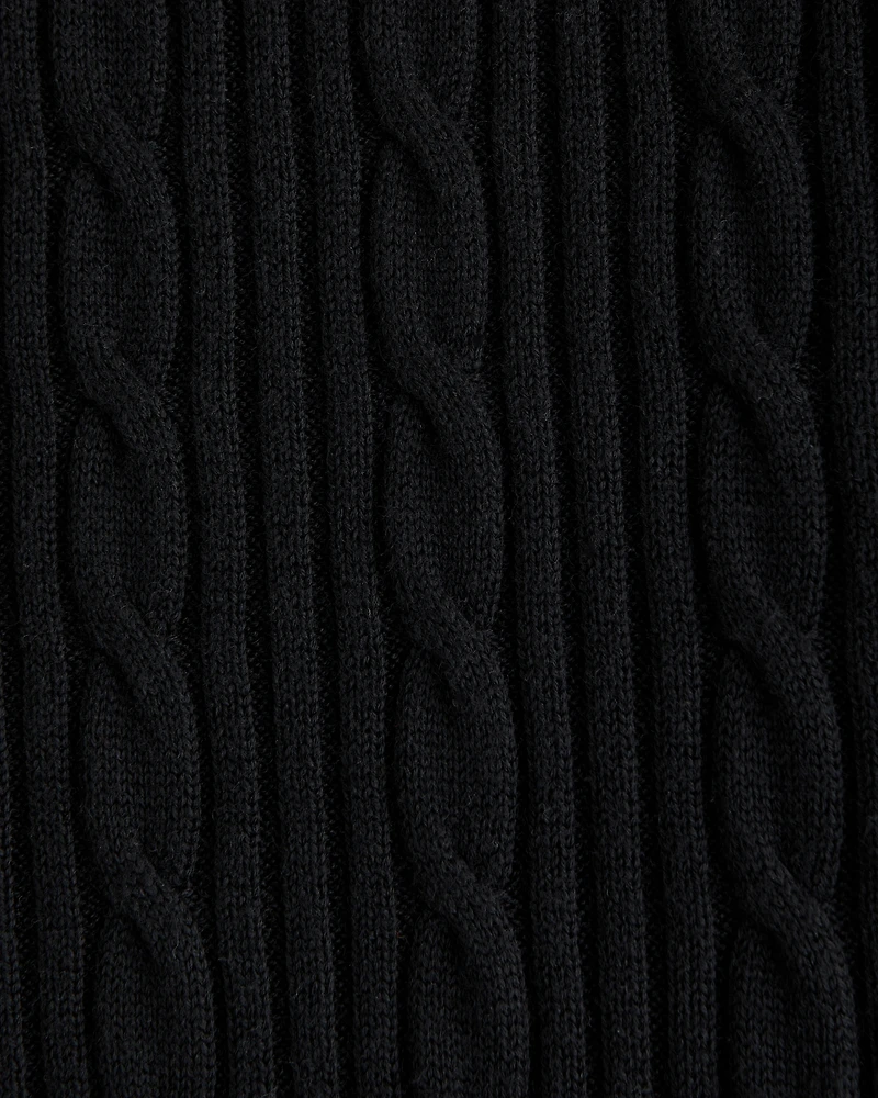 Merino Wool-Blend Cable Crew Sweater