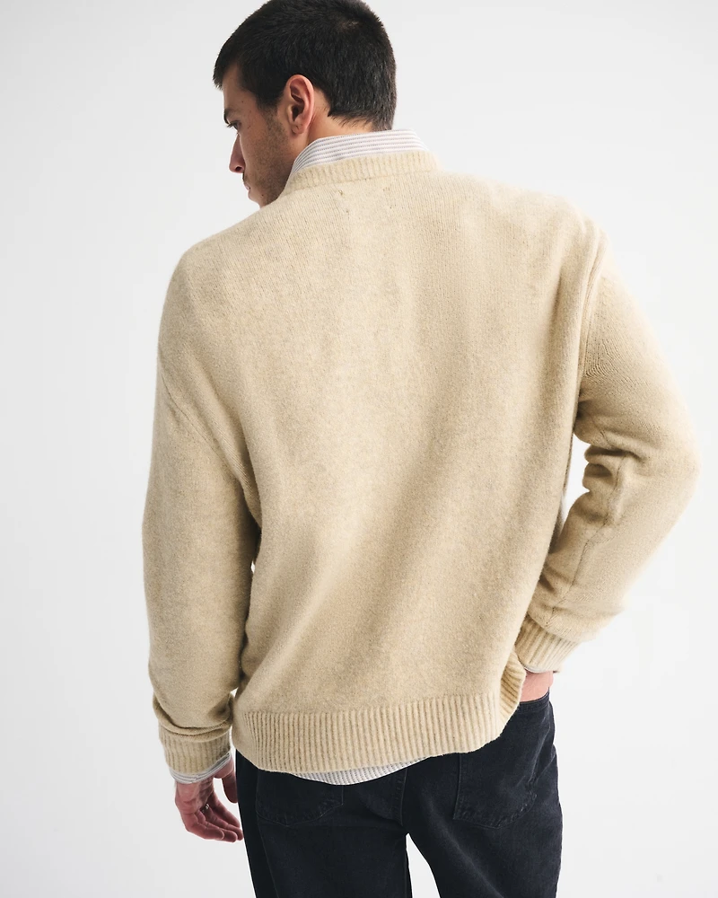 Oversized Holiday Graphic Crew Sweater