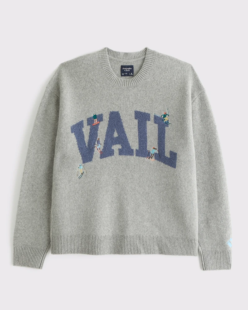Oversized Vail Graphic Crew Sweater
