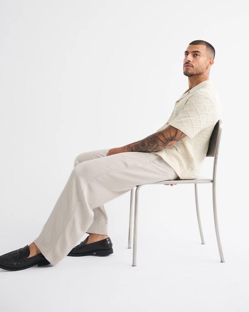 Crochet-Style Button-Through Sweater Polo