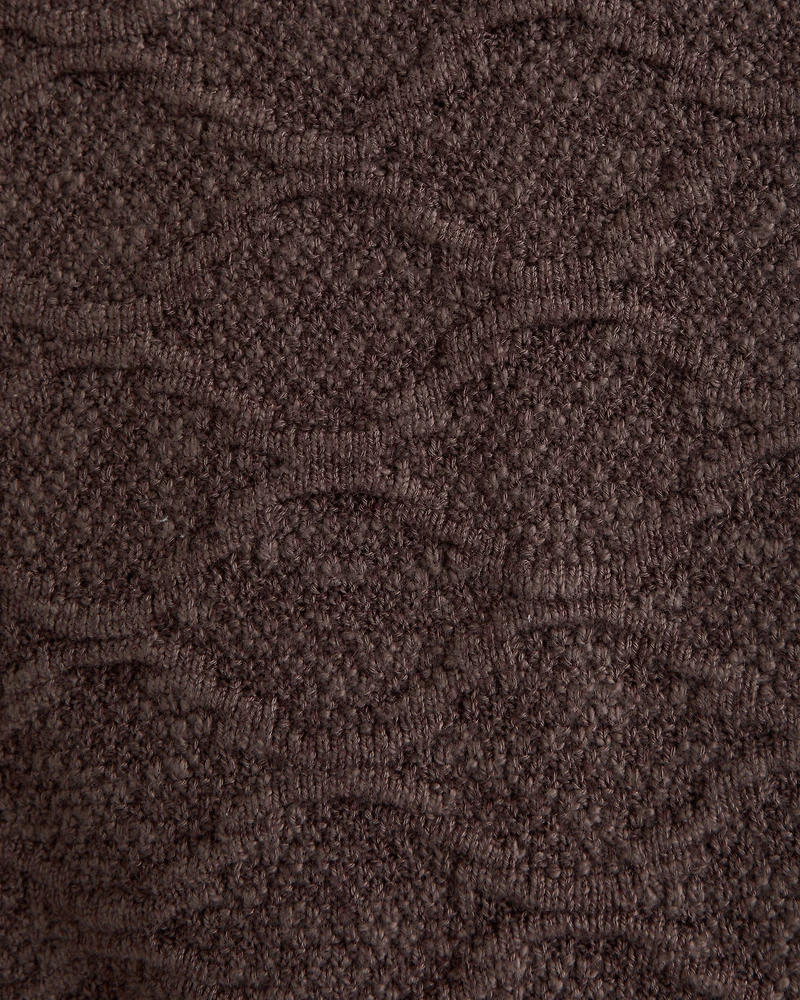 Crochet-Style Button-Through Sweater Polo