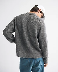 3-Button Collared Sweater