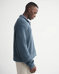 3-Button Collared Sweater