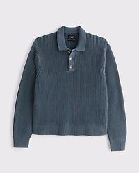 3-Button Collared Sweater