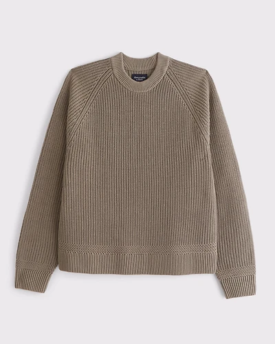 Oversized Waffle Crew Sweater