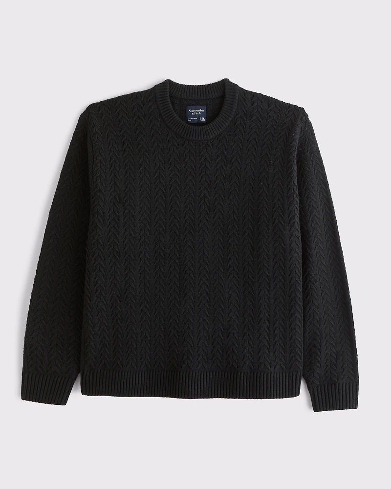 Oversized Embroidered Crew Sweater