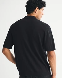 Retro-Inspired Button-Through Sweater Polo