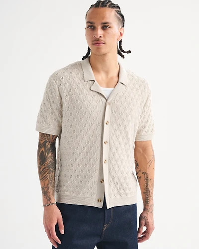 100% Cotton Button-Through Sweater Polo