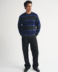 A&F Essential 100% Cotton Striped Crew Sweater