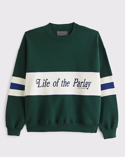 Sporty Graphic Crew Sweatshirt