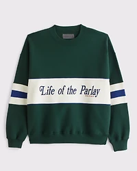 Sporty Graphic Crew Sweatshirt