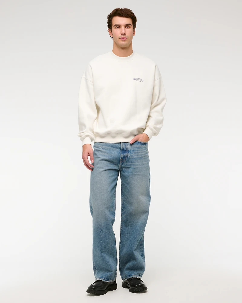 Sporty Graphic Crew Sweatshirt