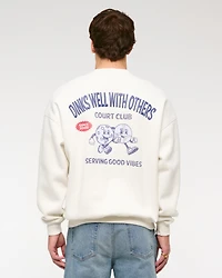 Sporty Graphic Crew Sweatshirt