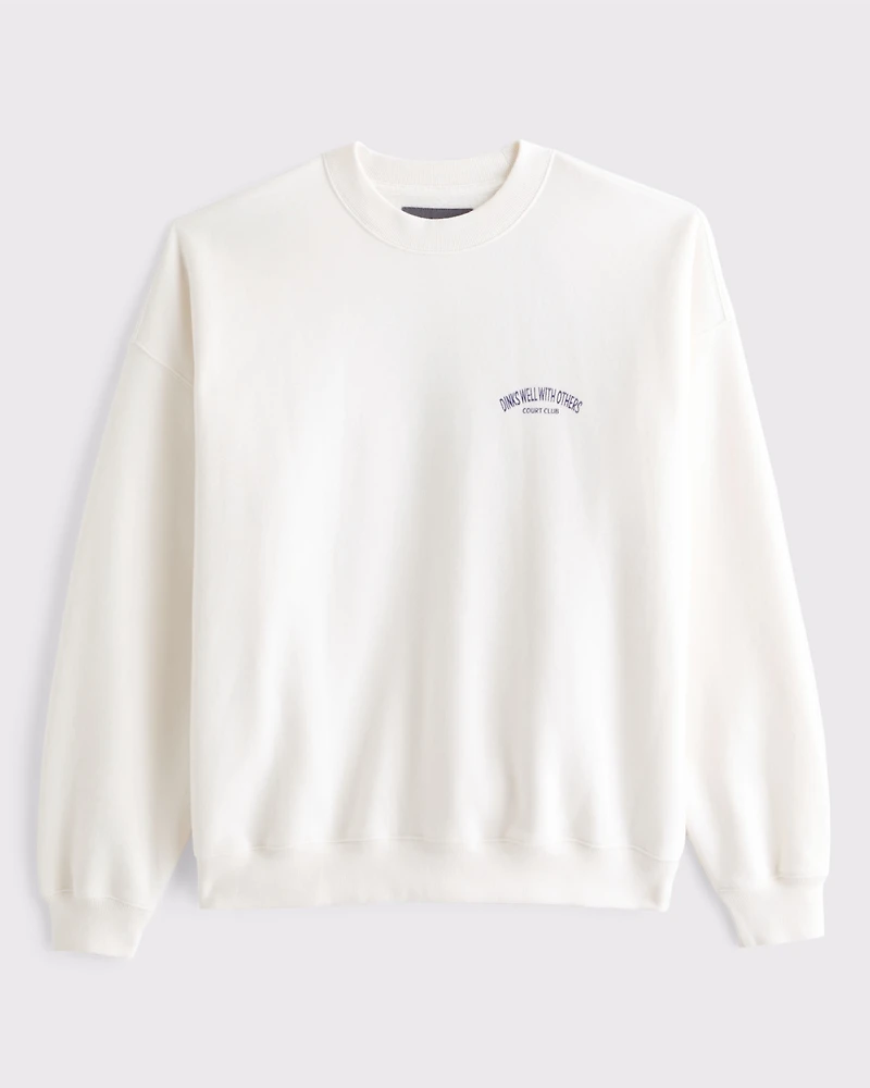 Sporty Graphic Crew Sweatshirt