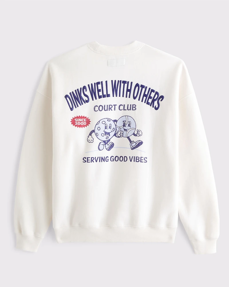 Sporty Graphic Crew Sweatshirt