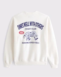 Sporty Graphic Crew Sweatshirt