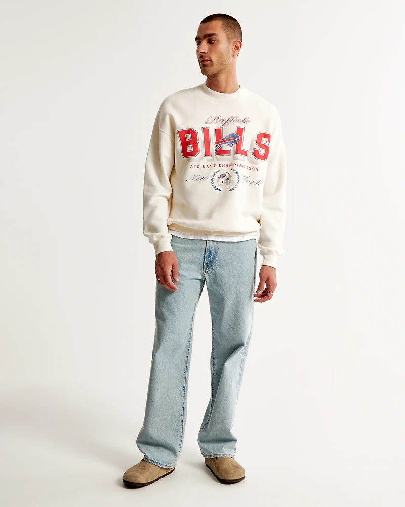 Sudadera de cuello redondo con estampa los Buffalo Bills