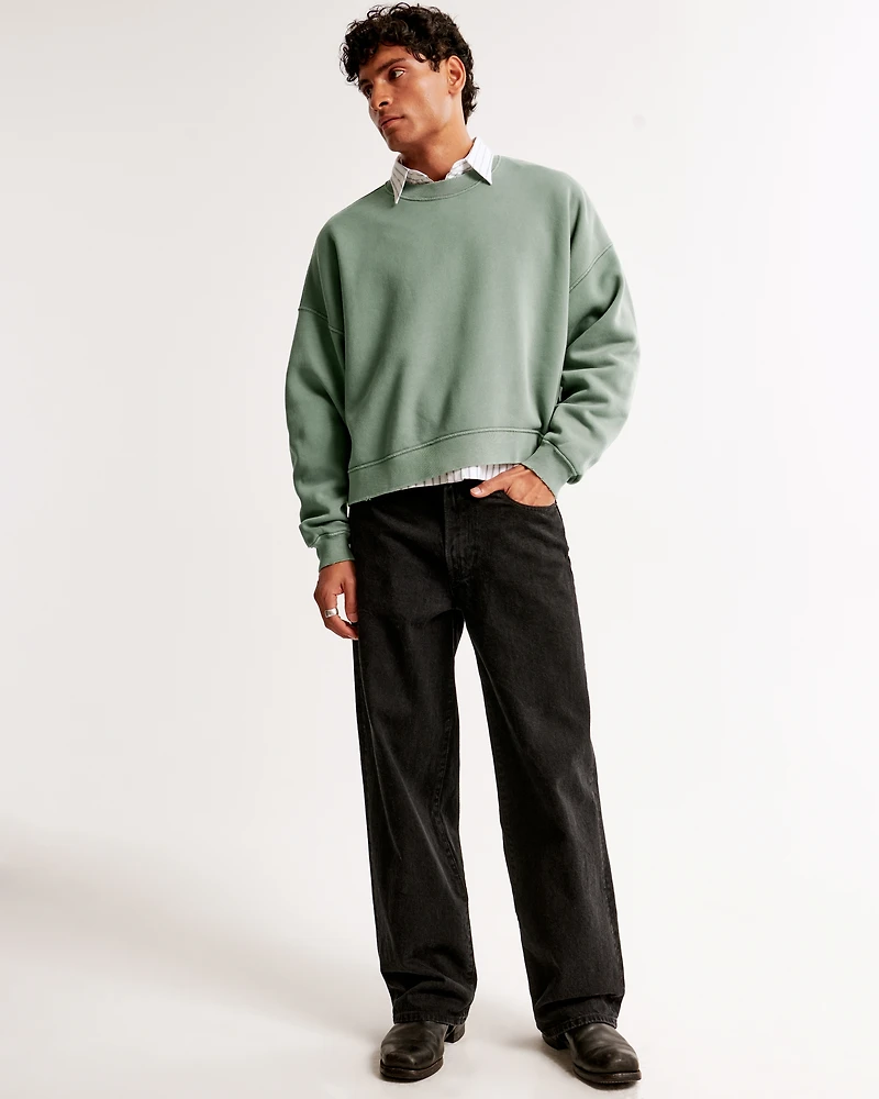 Cropped Essential Crew Sweatshirt