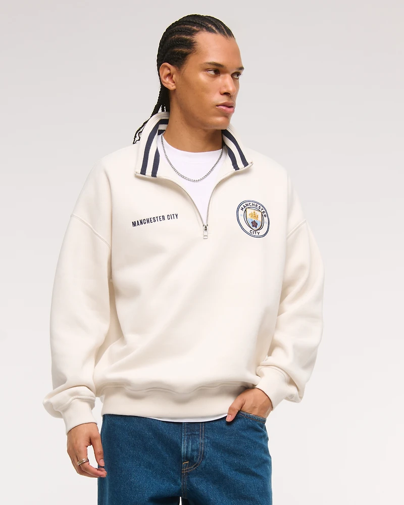 Manchester City FC Graphic Half-Zip Sweatshirt