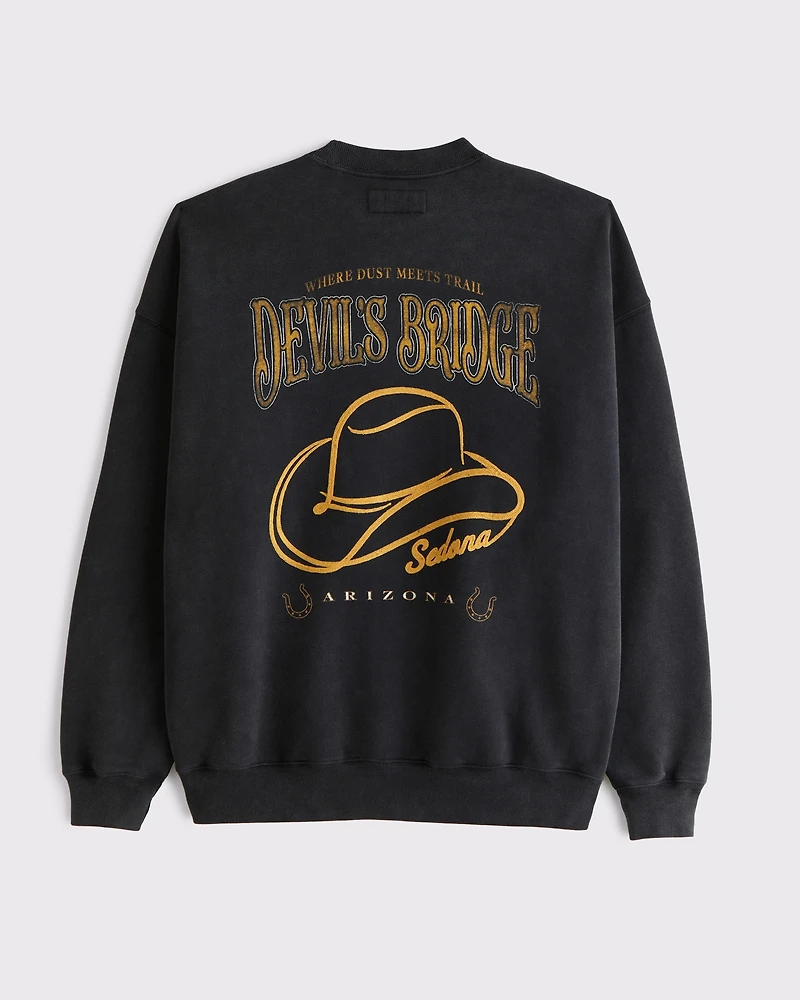 Western Graphic Crew Sweatshirt