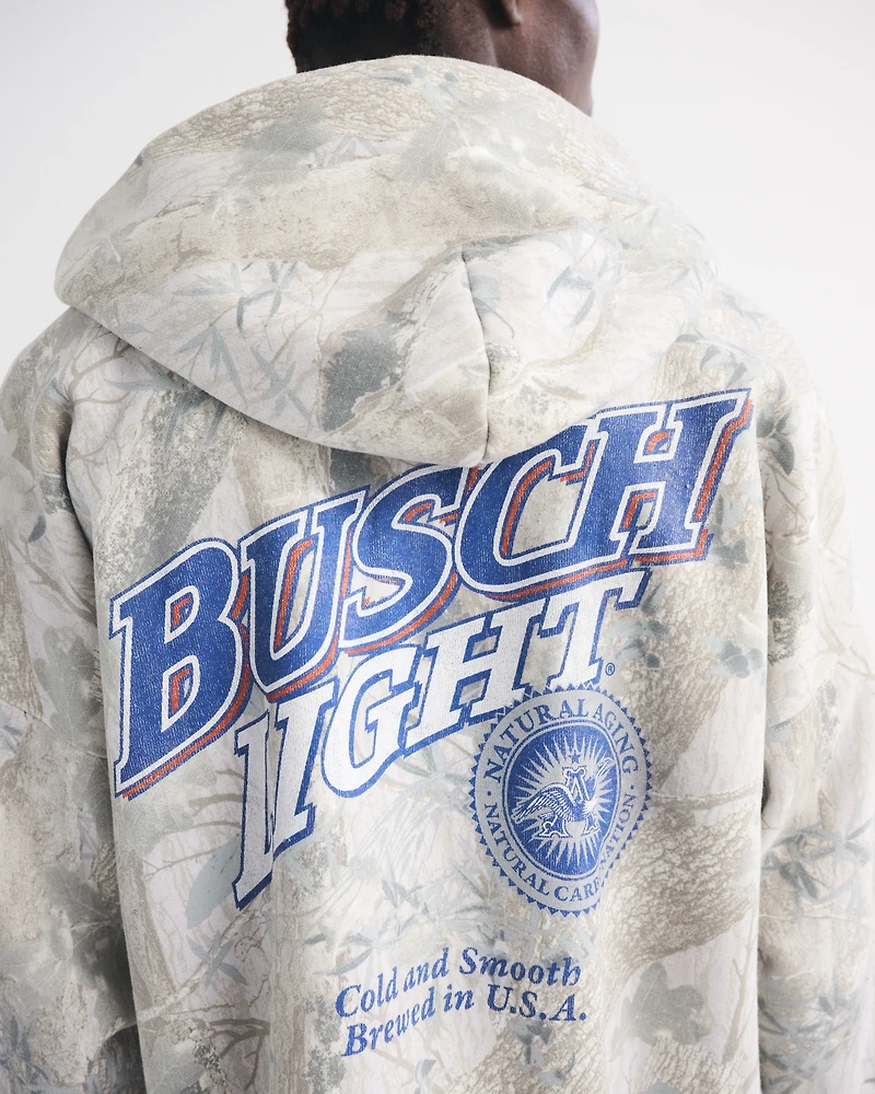 Busch Light Cropped Full-Zip Hoodie