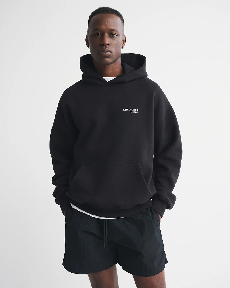 Micro-Logo Popover Hoodie