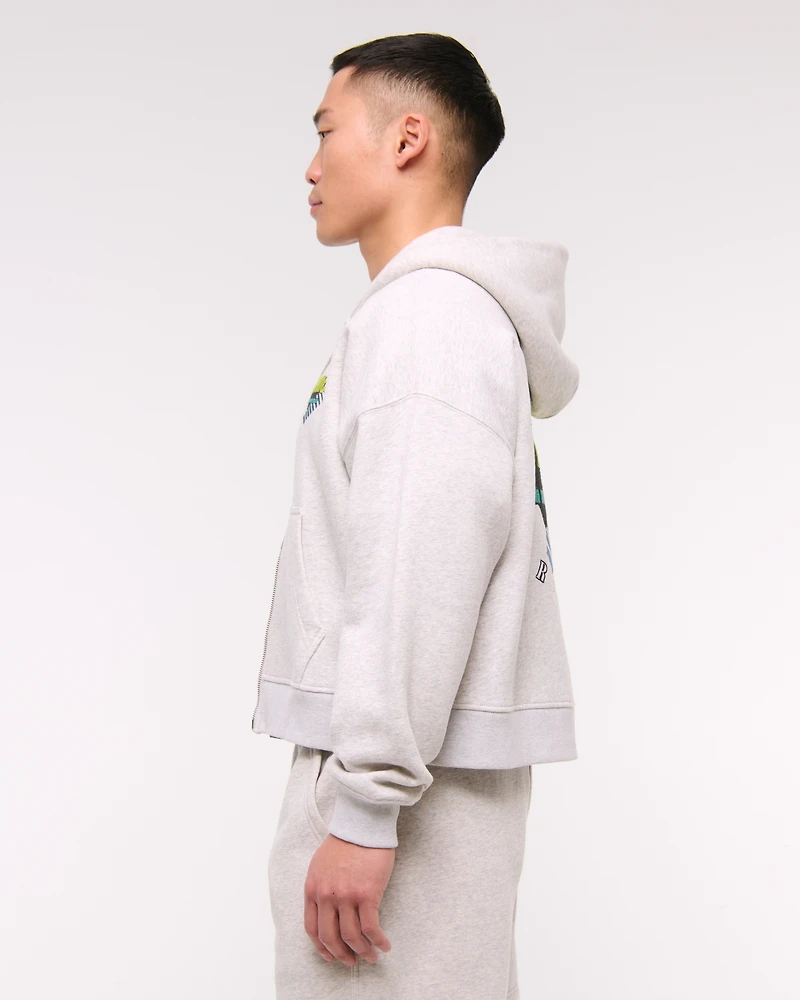 Prince Tennis Cropped Full-Zip Hoodie