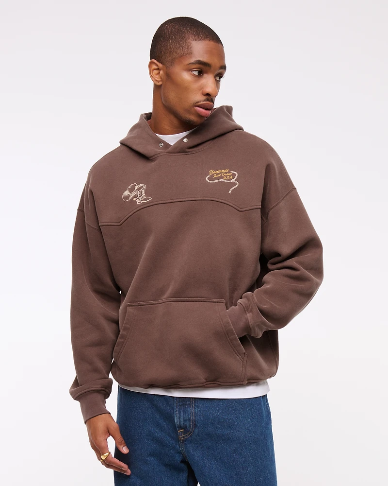 Western Graphic Popover Hoodie